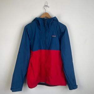 Patagonia Men's TORRENTSHELL Rain Jacket Windbreaker Red Blue Size Small